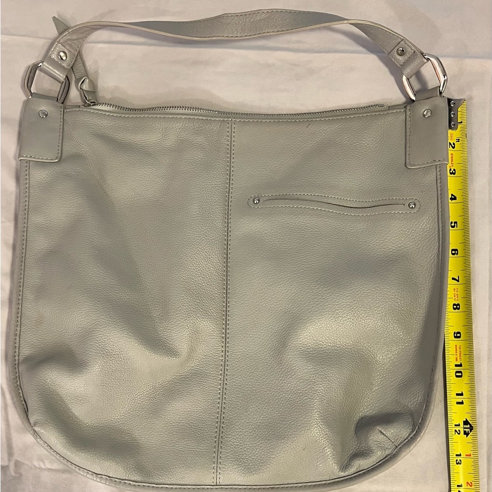 B Makowsky Elegant Gray Hobo Shoulder Bag - Picture 3 of 6